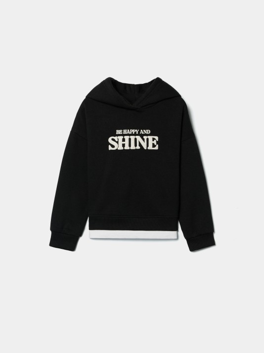 Sweatshirt com carapuço estampada Sweatshirt com carapuço estampada
