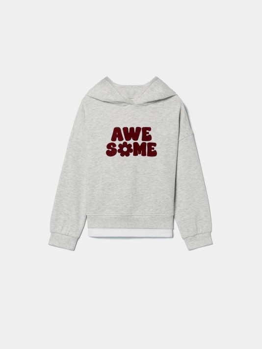 Sweatshirt com carapuço estampada Sweatshirt com carapuço estampada