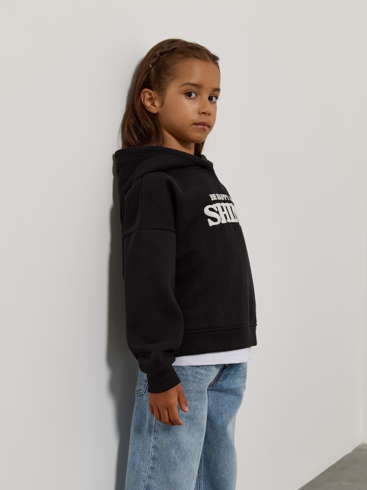 Sweatshirt com carapuço estampada Sweatshirt com carapuço estampada