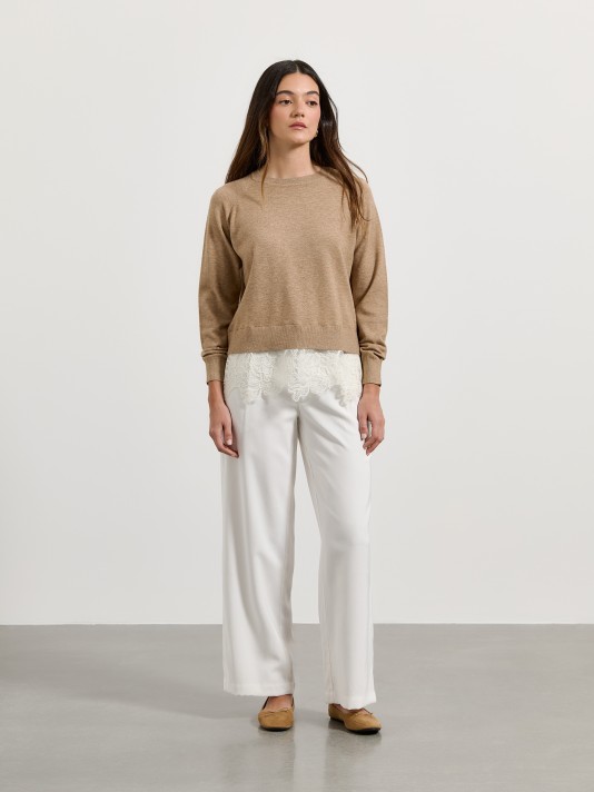 Camisola de malha com renda Camisola de malha com renda