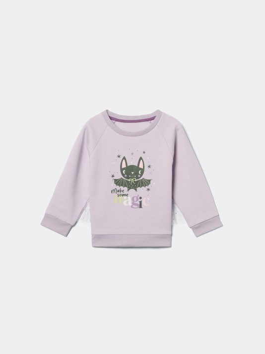 Sweatshirt com tule e brilhantes Sweatshirt com tule e brilhantes